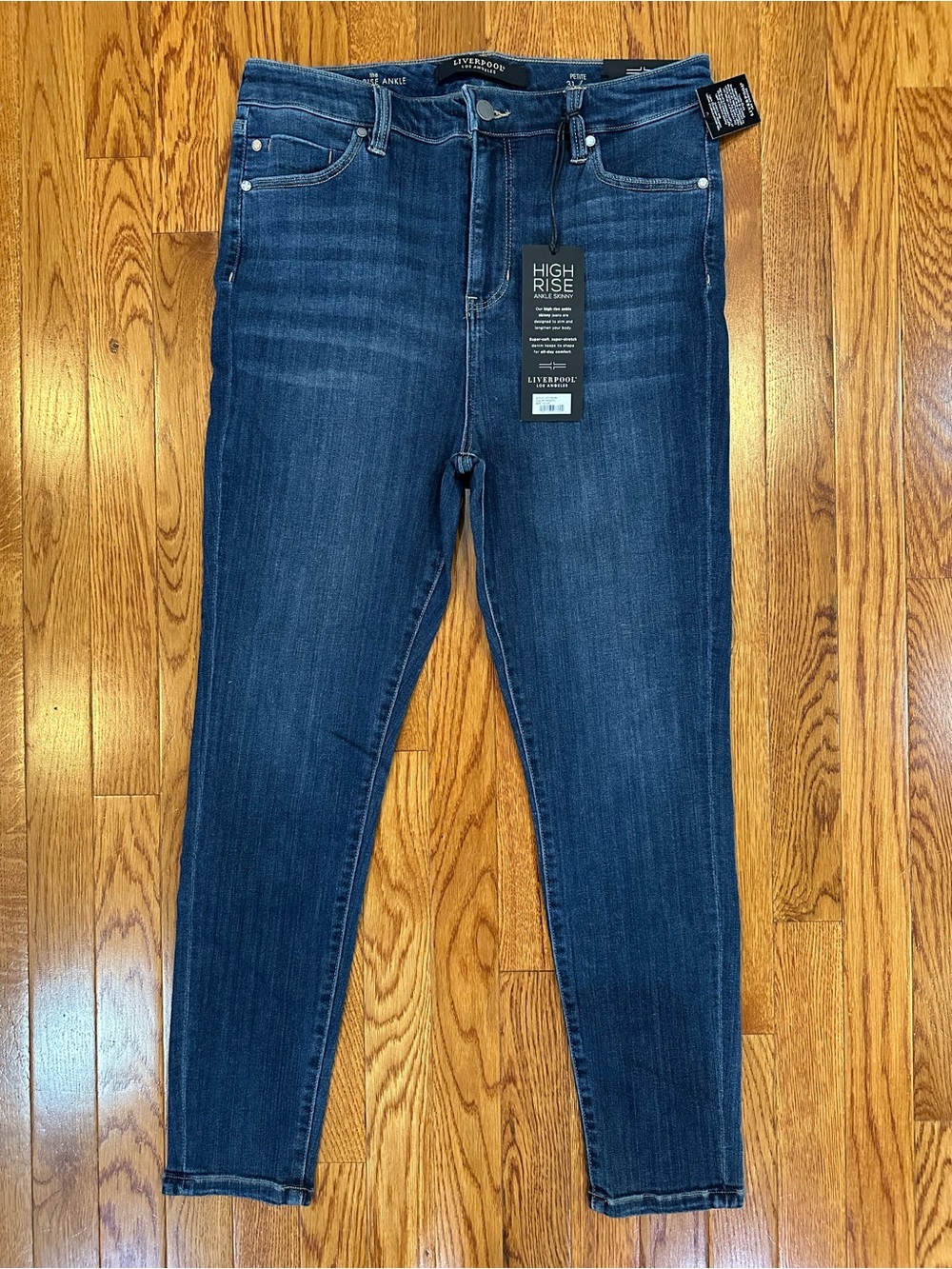 Liverpool dark wash high rise ankle jeans women’s size 31 petite NWT
